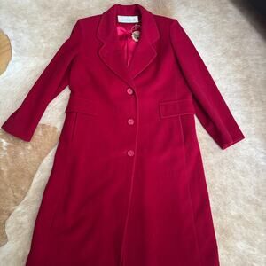 Wool Mackintosh dress coat red